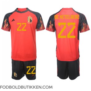 Belgien Charles De Ketelaere #22 Hjemmebanetrøje Børn VM 2022 Kortærmet (+ Korte bukser)